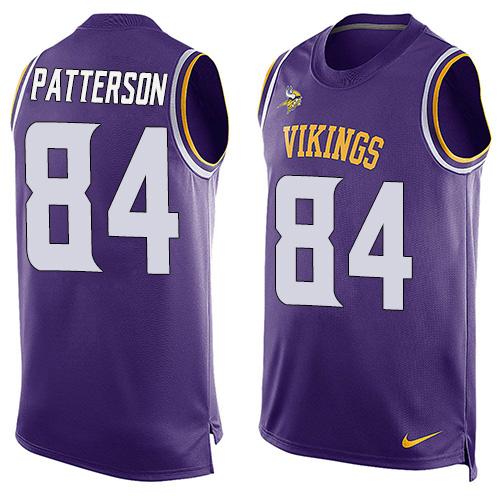  Vikings #84 Cordarrelle Patterson Purple Team Color Men's Stitched NFL Limited Tank Top Jersey